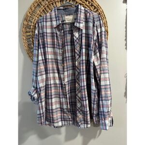 Weatherproof Vintage Mens XXXL Plaid Button Down Shirt Long Sleeve Multi Color